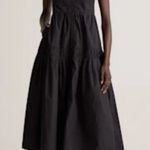 Quince  WOMENS COTTON POPLIN MIDI DRESS BLACK XS NEW WITH TAGS Photo 0