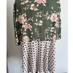 Floral Army Green 100% Polyester Kimono Top XXL Photo 3