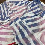 The Nu Vintage Striped Button Down Shirtdress, Astronaut Rose Graphic Back, Sz M Pink Size M Photo 9