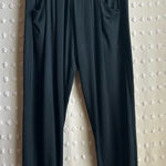 Eileen Fisher ‎ High Waisted Cropped Jersey Knit Pull On Pants Sz S Black Photo 0