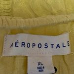 Aeropostale  Women's Yellow Sleeveless Ruffle Lace Up Peplum Tank Crop Top Sz XL Photo 3