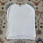 Kinross White Pointelle Boxy Crochet Tight Knit Sleeveless Sweater Top Medium Photo 0
