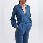 Rachel Comey Blue Chambray Long Balloon Sleeve Slit Jumpsuit sz 2 Photo 5