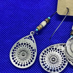 New silver tone boho western faux turquoise earrings 6 pack bohemian Photo 4