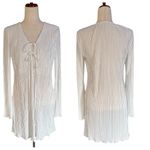 Amazon Lancifolium Pleated Long Sleeve Satin Mini Dress or Coverup Photo 6