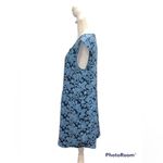 CAbi  Style‎ 5265 Blue Floral Cap Sleeve Drawstring Waist Dress Size Medium Photo 3