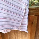 Eileen Fisher 100% Organic Linen Short Sleeve Tunic Top White Stripe Size S/M Photo 5