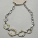 Croft & Barrow  Winter White‎ and Silver Link Necklace NWT Photo 0