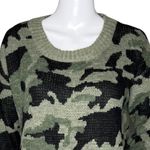 Katsumi Sweater Womens Medium Army Green‎ Camo Camouflage Fuzzy Knit Streetwear Green Photo 4