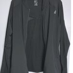 Reebok Black Zip Up Athletic Sporty Stretch Knit Jacket Zip Side Pockets XL Photo 2