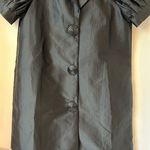 Moschino  Women's Vintage Black Pleated Puff Sleeve Button Up Blazer Dress Size 8 Photo 3