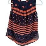 19 Cooper  sleeveless black with orange circle stripes blouse size XS Photo 11