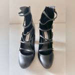 Jimmy Choo  London Leather Multi Strap 100 MM  Pump Caged Ankle Boots Sz 38.5/8.5 Photo 3