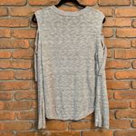 EXPRESS  Sweater Women's Size Small Gray Cold Shoulder Knit Pullover Long Sleeve‎ Photo 3
