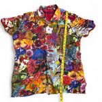 Robert Graham Limited Edition Shirt Men’s Size L Landscapes Floral Linen Colorful Short Sleeve Button Up Multiple Size L Photo 4