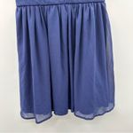 Lulus  Romantic Tale Navy Blue Crochet Lace Open Back Mini‎ Skater Dress Size M Photo 4