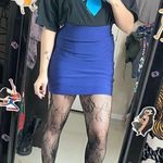 Wow Couture Womens  blue bondage stretchy mini skirt Photo 3