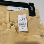 Loft NWT  High Waist Skinny Crop Frayed Hems Jeans Yellow Size‎ 26/2 Photo 6