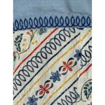 John Mark  Shirt Women Large Blue Embroidered Floral Aztec Button Up Boho Cottage Photo 8