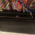 VINTAGE BLACK Clutch WITH gold chain Hardware is gold Photo 3