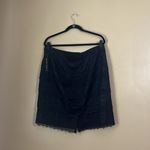 Larry Levine Stretch Black Layered Lace Skirt with Back Slit Sz 16 Office Work Photo 1