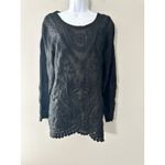 PilyQ BLACK EMBROIDERED MIDNIGHT JANE BEACH LOUNGE COVER-UP DRESS TUNIC Sz M/L Photo 2