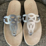 SOUL‎ Naturalizer Janice Pewter Thong Sandals Size 9.5 Silver Photo 4