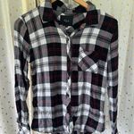 Rails  Hunter Black White Cherry Flannel Like Plaid Button Down Open Pocket Shirt Photo 1