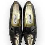 Vintage: Pancaldi ❁ Italian Leather Heeled Loafers ❁ Metallic Gunmetal ❁ 6M ❁ Size 6 Photo 7