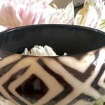 African resin brown and cream patterned bangle bracelet Photo 1