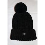 UGG Chunky Knit Wool Blend Black Pom Beanie Photo 1