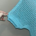 Chico's  women’s petite large blue crochet top Photo 1