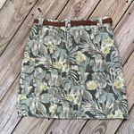 Junction West Women's Vintage Linen Blend Cargo Mini Skirt Green Floral Size 10 Photo 1