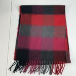 Scarf 100% Cashmere Multi Plaid Fringe Trim Classic Scotland Luxurious One Size Black Photo 3
