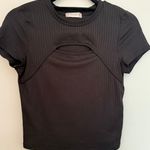 Altar'd State Black Cutout Shirt Photo 0