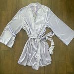 Savage X Fenty Lavender Satin Robe with Lightning Accent size XL Purple Photo 1