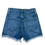 Just Black  HIGH WAISTED RAW EDGE DISTRESSED DENIM SHORTS Photo 2