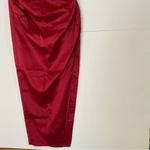 House Of CB  XS A-C   “Flora” Pleated Satin Midi Wine‎ Dress NWOT Photo 8