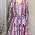 J.Crew  Belted button-up dress in pastel stripe Photo 1
