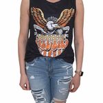 New American Bald Eagle Free Bird Tank Top. Black Photo 3