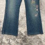 Angels Vintage Y2K 90s Floral Stitchwork Sequin High Rise Flare Leg Petite Jeans Photo 3