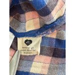 Madewell ‎ Plaid Flannel Button Down Shirt Women’s Medium Blue Pink Cream Photo 5