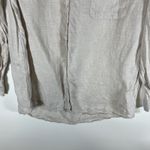 C&C California C & C California Womens M 100% Linen Button Up Blouse Long Sleeve Tan Beach Photo 2
