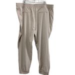 Athleta Brooklyn Leopard Textured Ankle Jogger Pants Tan Khaki Pockets Plus 26 Photo 12