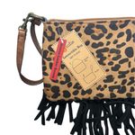 Justin Boots NWT! Justin Cheetah Red Western Fringe Convertible Mini Shoulder Wristlet Bag Photo 5