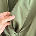 Mango MNG Green Silky Long Sleeve Shirt Wrap Dress, Size 8 Photo 14