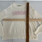 Poof New York Cream Pink SUNDAY Knit Sweater Pullover Womens Small Casual Lightweight Photo 6