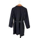 Ralph Lauren Lauren Black Trench Coat with Lamb Leather Collar Photo 5