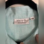 Mary G. Palm Beach XS Blue Blouse Floral Buttons Long Sleeve Pullover Top Photo 5