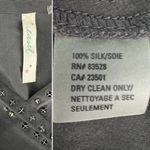 easel 100% silk jeweled surplice wrap top skater dress gray size large L Photo 5